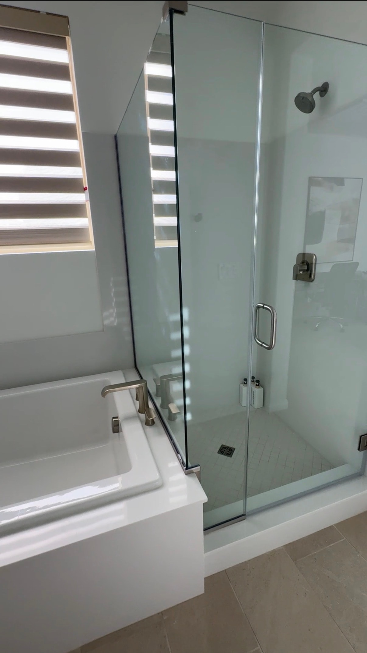 Airbnb bathroom with walk-in shower and vanity